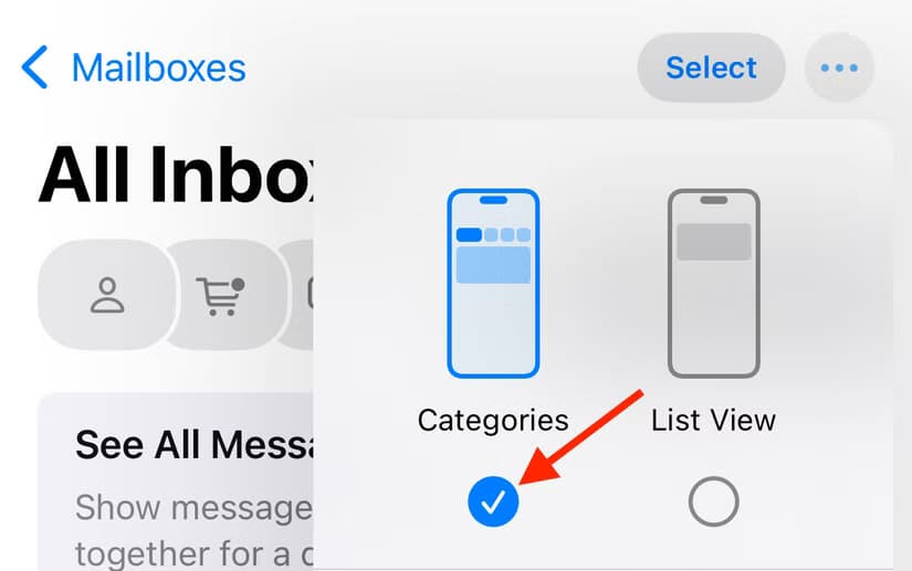 categories-option-in-mail-app-on-iphone تعرف على كيفية إيقاف فئات البريد الإلكتروني على iPhone بسهولة