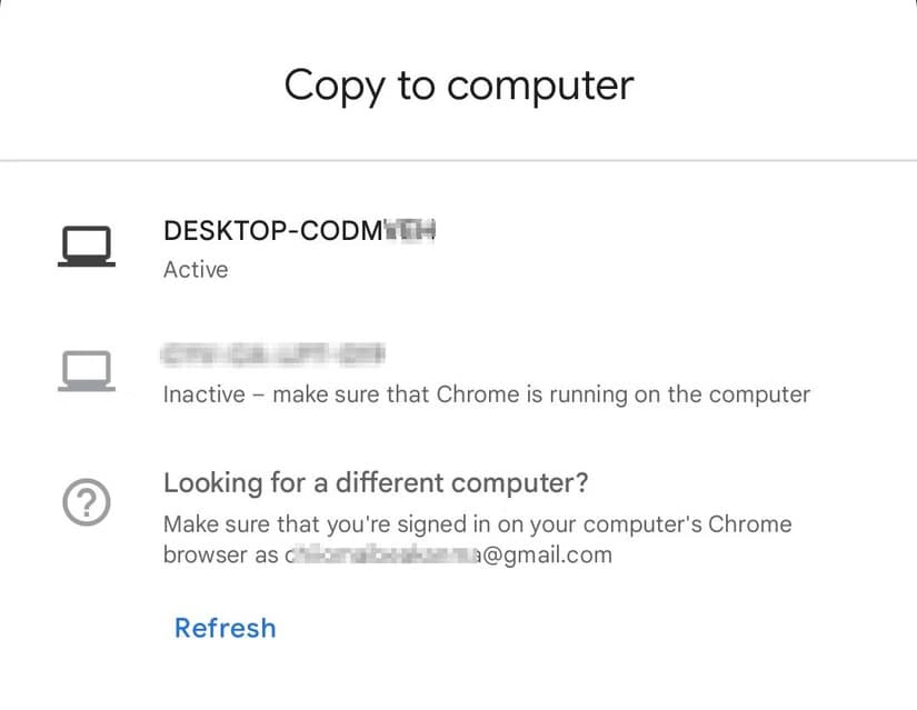 choose-computer-option-google-lens طريقة نسخ النصوص إلى الكمبيوتر باستخدام Google Lens بسهولة
