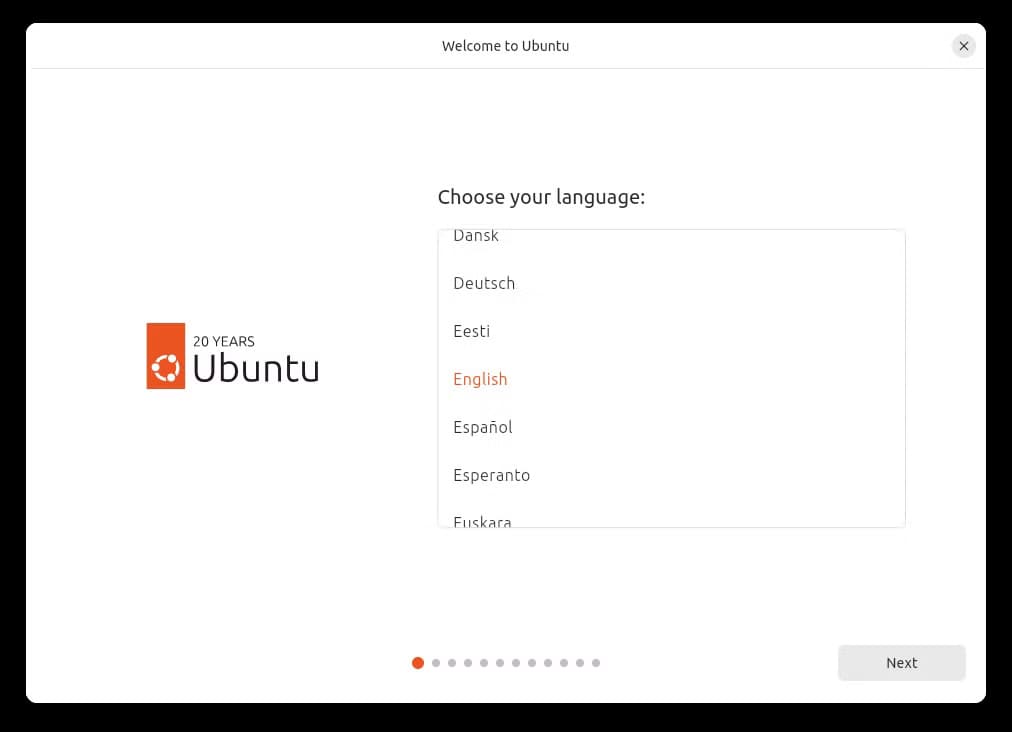 choose-your-language لماذا يعد تثبيت Ubuntu على جهاز MacBook Air القديم خطوة لم أندم عليها