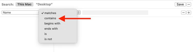 contains-option-in-finder-on-mac أفضل المجلدات الذكية في Finder لتحسين تنظيم ملفاتك