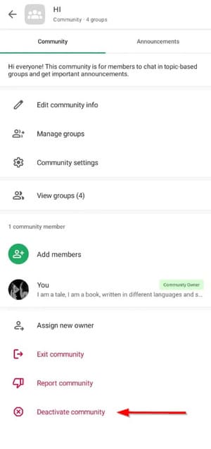 deactivate-community خطوات بسيطة لإنشاء مجتمع نشط على WhatsApp