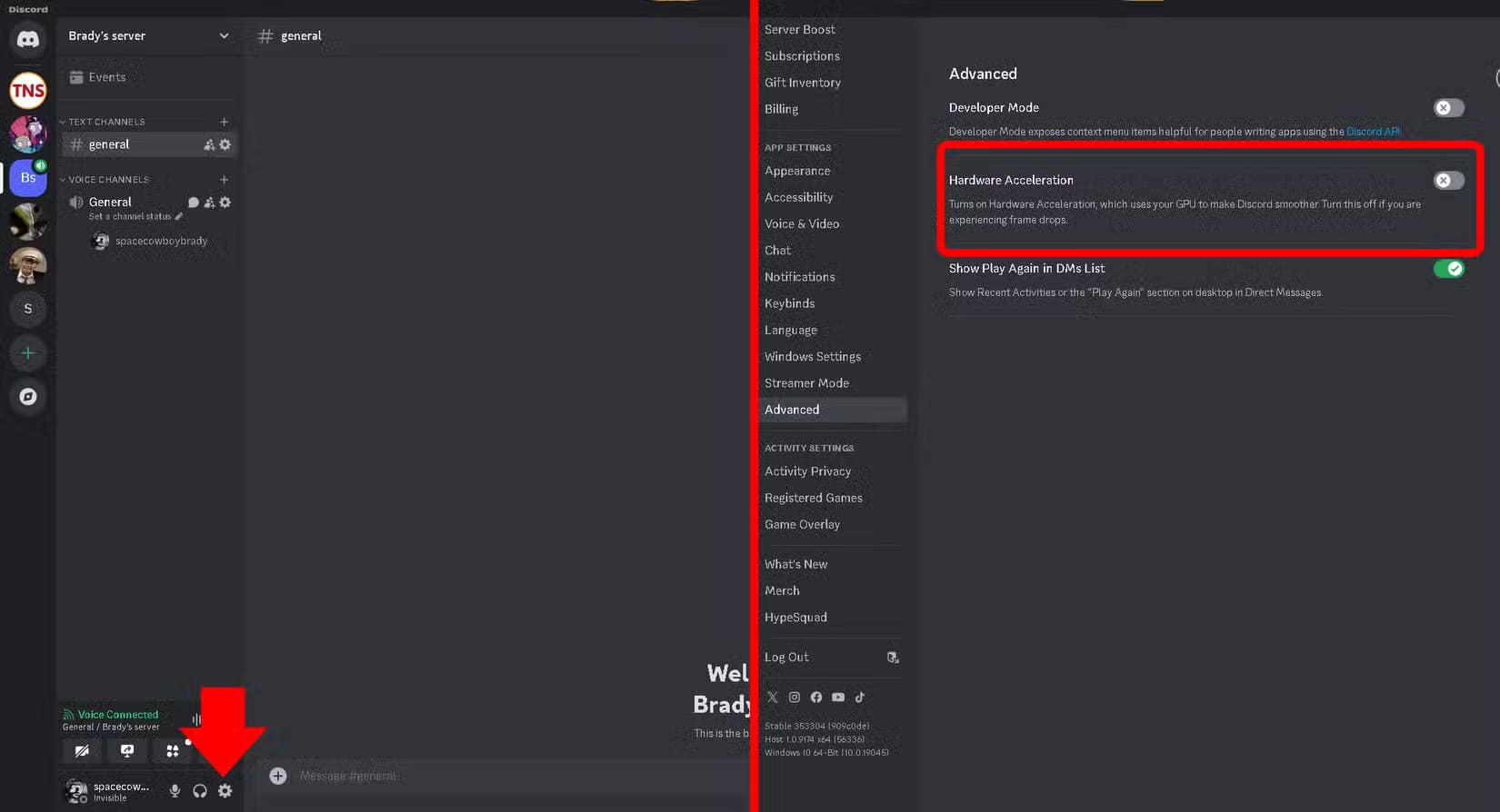 disabling-hardware-acceleration-in-discord-1 طريقة بسيطة لمشاركة YouTube وYouTube TV مع أصدقائك على Discord