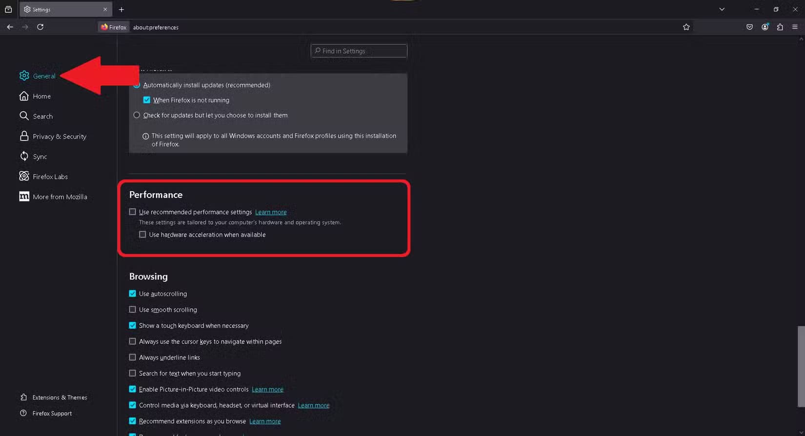 disabling-hardware-acceleration-in-mozilla-firefox-1 طريقة بسيطة لمشاركة YouTube وYouTube TV مع أصدقائك على Discord