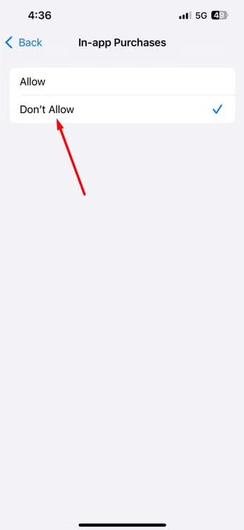 don-t-allow-option-for-in-app-purchases-on-iphone كيفية منع أطفالك من إجراء عمليات شراء غير مرغوب فيها على iPhone و iPad
