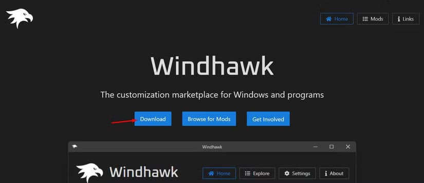download-option-on-winhawk-page كيفية عرض حجم المجلد في مستكشف الملفات بنظام التشغيل Windows 11