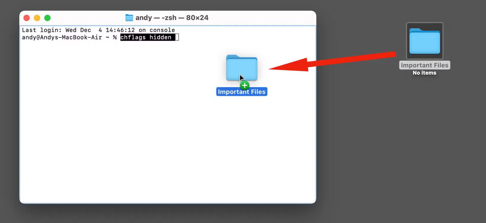 drag-the-file-or-folder-into-the-terminal-window-to-hide-it أفضل الطرق لإخفاء وتأمين ملفاتك على جهاز Mac