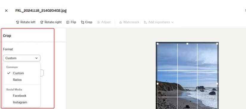 dropbox-edit2-1 تحسين الصور بسهولة باستخدام أدوات Dropbox المتقدمة