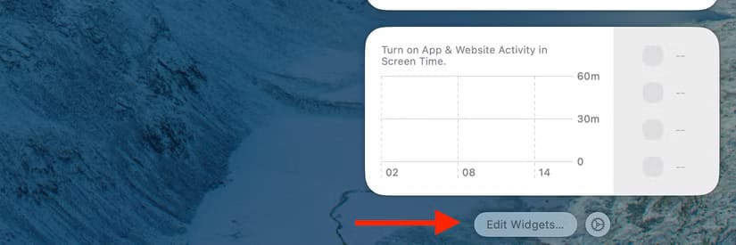 edit-widgets-button-in-notification-center-on-a-mac كيفية إضافة لمسات من البهجة لجهاز Mac في موسم العطلات