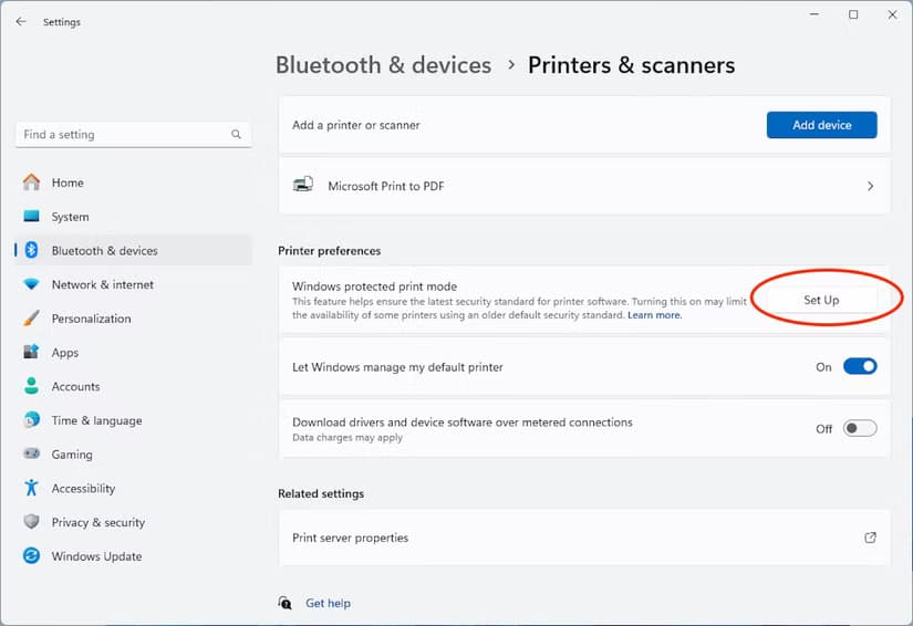 enabling-windows-protected-print-mode-in-the-windows-settings-app-2 طريقة تفعيل وضع الطباعة المحمي في Windows وأسباب أهمية استخدامه