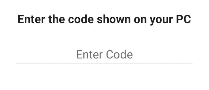 entering-the-code خطوات تثبيت تطبيقات الهاتف على جهاز الكمبيوتر لسهولة الاستخدام