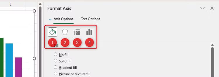 excel-s-chart-formatting-options-represented-by-four-icons خطوات بسيطة لجعل الرسوم البيانية في Excel أكثر احترافية