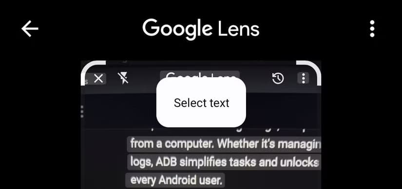 google-lens-select-text طريقة نسخ النصوص إلى الكمبيوتر باستخدام Google Lens بسهولة