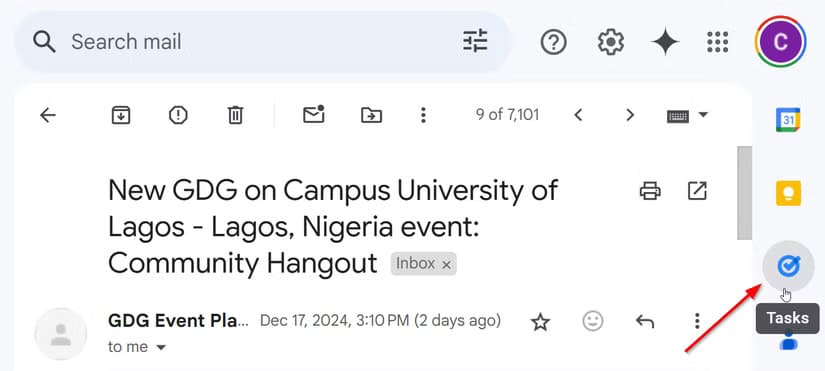 google-tasks-icon-in-gmail طريقة بسيطة لتنظيم مهامك باستخدام رسائل Gmail