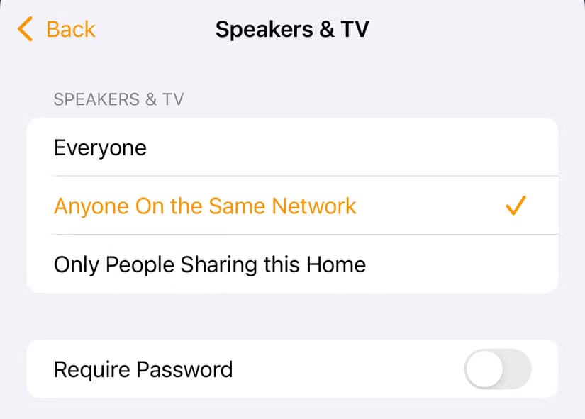 granting-access-to-tvs-and-speakers طريقة مشاركة أجهزة Apple الذكية المنزلية بسهولة مع الآخرين