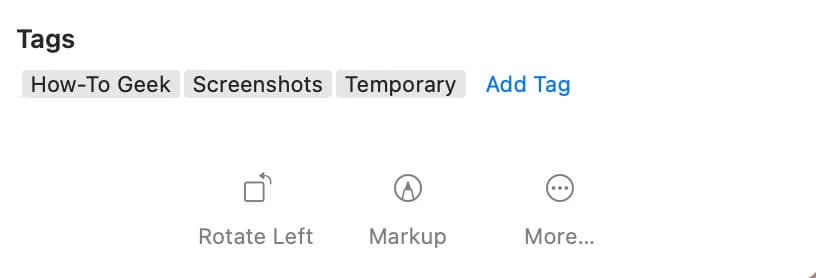 how-to-geek-screenshots-and-temporary-tags-on-a-file-in-finder-on-mac لماذا يجب عليك استخدام ميزة علامات الملفات في أداة البحث عن الملفات في Mac