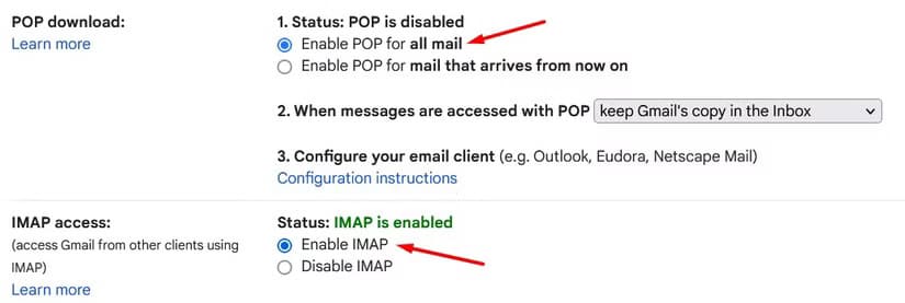 imap-option-in-gmail طرق فعالة لحل مشكلة عدم تلقي رسائل البريد الإلكتروني في Gmail
