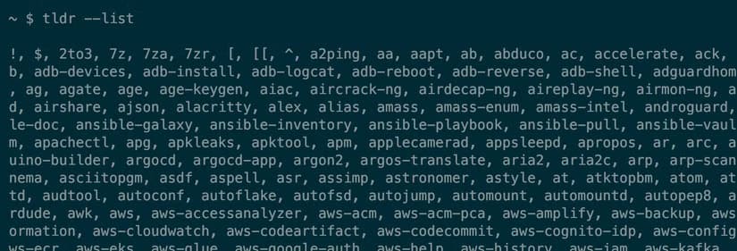 linux-tldr-list استخدام tldr لتعلم أوامر Linux بسهولة