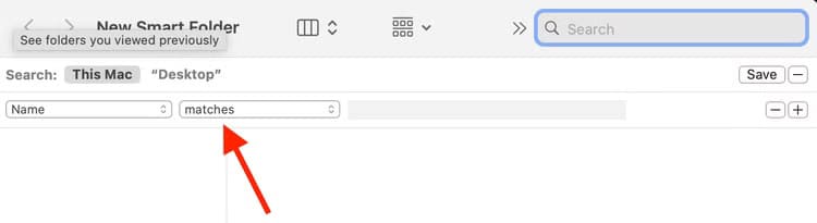 matches-dropdown-in-finder-on-mac أفضل المجلدات الذكية في Finder لتحسين تنظيم ملفاتك
