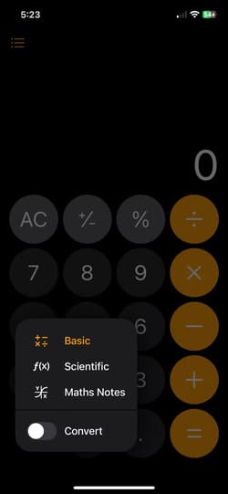 new-calculator-app-options-iphone 5 تطبيقات لن أُثقل بها هاتفي iPhone أبدًا لأسباب مهمة
