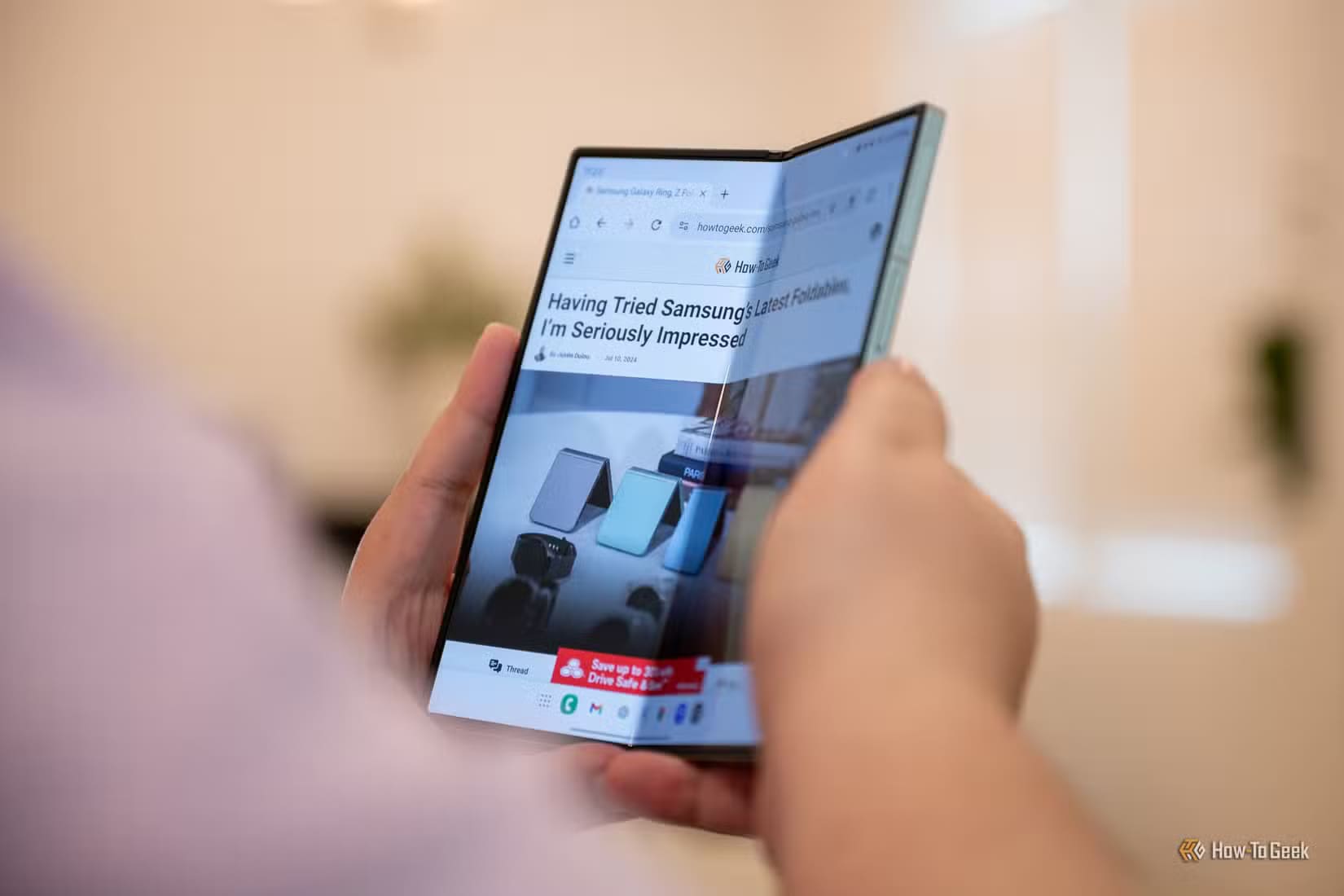 person-holding-the-samsung-galaxy-z-fold-6-slightly-bent-open-1 الاختلافات بين هواتف سامسونج جالاكسي وأفضل الخيارات لكل احتياج