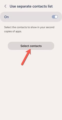 samsung-dual-messenger-select-secondary-contacts طريقة تفعيل Dual Messenger على هواتف Samsung Galaxy بسهولة