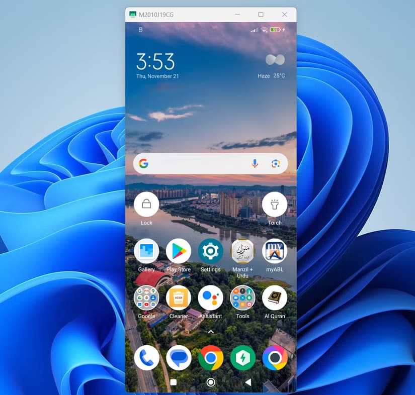 scrcpy-mirriong-interface أفضل طريقة لعرض تطبيقات Android على جهاز كمبيوتر Windows بسهولة