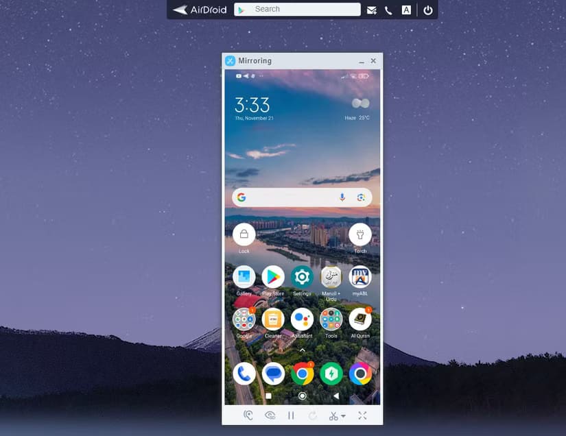 screen-mirrioing-airdorid-web-interface أفضل طريقة لعرض تطبيقات Android على جهاز كمبيوتر Windows بسهولة