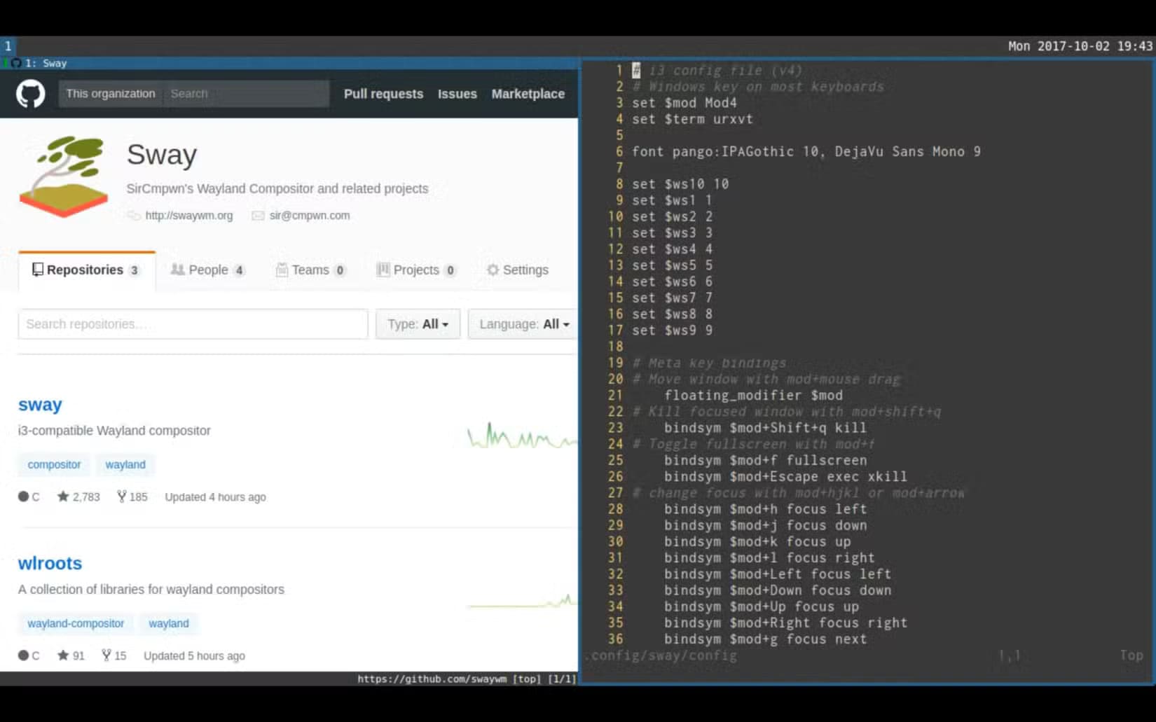 screenshot-of-the-sway-window-manager كيف يمكن لمدير النوافذ المتجانبة في Linux تحسين تجربتك؟ إليك 5 طرق لتجربته