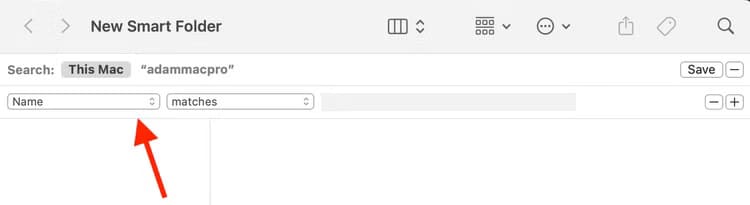 select-name-dropdown-in-finder-on-mac أفضل المجلدات الذكية في Finder لتحسين تنظيم ملفاتك