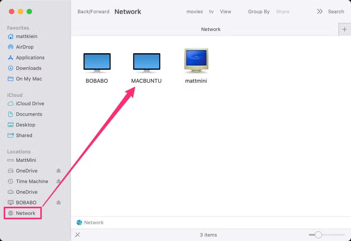 select-the-network-location-in-finder أسهل الطرق لنقل الملفات بين أنظمة ماك ولينكس خطوة بخطوة
