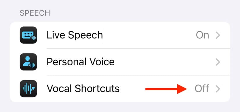 select-vocal-shortcuts-in-iphone-accessibility-settings طرق مبتكرة للاستفادة من اختصارات الصوت على iPhone
