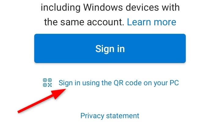 sign-in-using-the-qr-code-1 أفضل طريقة لعرض تطبيقات Android على جهاز كمبيوتر Windows بسهولة
