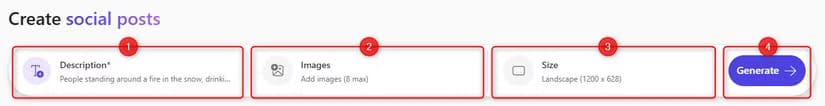 the-create-social-post-options-labeled-1-to-4-on-the-microsoft-designer-website كيفية الاستفادة من تطبيقات Microsoft لتبسيط الاحتفالات