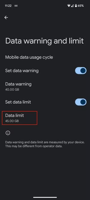 the-data-warning-screen أفضل الطرق لتقليل استهلاك بيانات الهاتف على Android