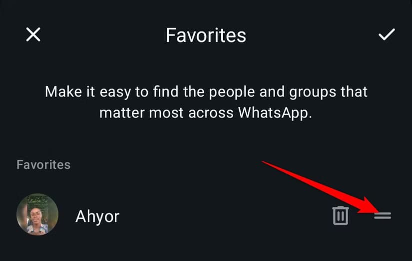 the-favorites-management-page-on-whatsapp طرق سريعة للوصول إلى جهات الاتصال المفضلة على WhatsApp دون عناء