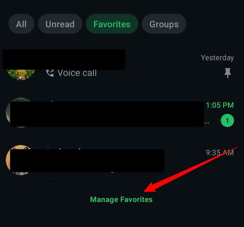 the-favorites-page-on-whatsapp طرق سريعة للوصول إلى جهات الاتصال المفضلة على WhatsApp دون عناء