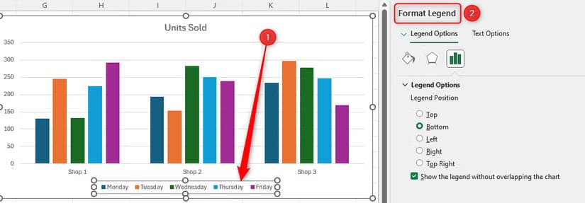 the-legend-in-an-excel-chart-is-selected-and-the-format-legend-options-are-displayed-in-the-format-chart-pane خطوات بسيطة لجعل الرسوم البيانية في Excel أكثر احترافية