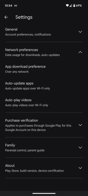 the-network-preferences-settings-in-the-play-store أفضل الطرق لتقليل استهلاك بيانات الهاتف على Android