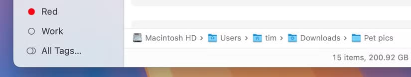 the-path-bar-in-a-finder-window لماذا تفعيل شريط مسار Finder وأيقونة المسار على Mac يحسن تجربتك