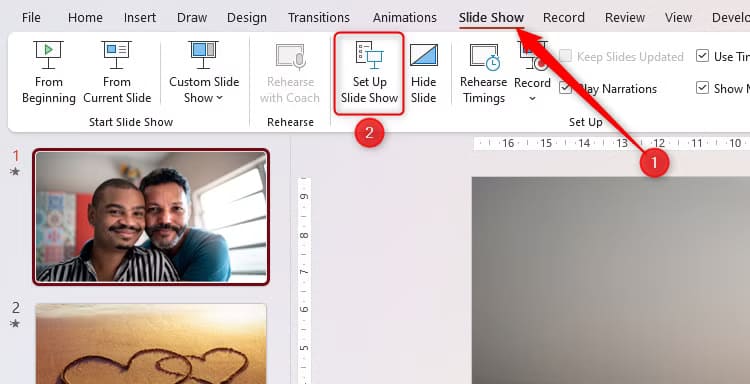 the-set-up-slide-show-option-in-powerpoint-s-slide-show-tab طرق إبداعية للاستفادة من PowerPoint في حياتك اليومية