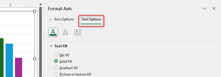 the-text-options-tab-in-excel-s-format-chart-pane خطوات بسيطة لجعل الرسوم البيانية في Excel أكثر احترافية