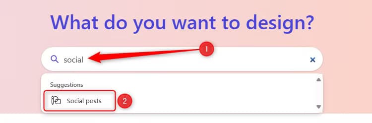 the-word-social-is-typed-into-the-search-bar-on-the-microsoft-designer-homepage-and-the-social-posts-option-that-appears-is-selected كيفية الاستفادة من تطبيقات Microsoft لتبسيط الاحتفالات