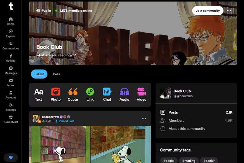 tumblr-communities-book-club دليل شامل لفهم مجتمعات Tumblr والتفاعل معها