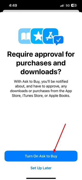 turn-on-ask-to-buy-option-in-iphone كيفية منع أطفالك من إجراء عمليات شراء غير مرغوب فيها على iPhone و iPad
