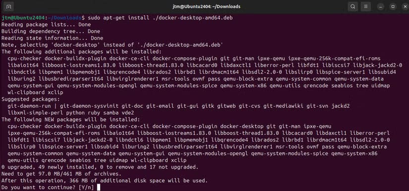 ubuntu-docker-install-prompt أفضل الطرق لتحويل أوبونتو إلى بيئة تطوير مثالية للمبرمجين