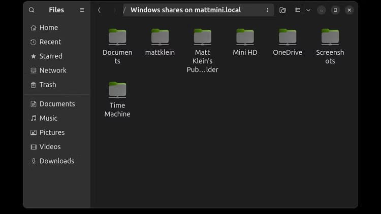upon-successful-authentication-you-can-see-your-mac-s-shared-folders أسهل الطرق لنقل الملفات بين أنظمة ماك ولينكس خطوة بخطوة