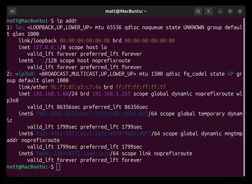 use-ip-addr-to-check-your-linux-machine-network-status-and-connections أسهل الطرق لنقل الملفات بين أنظمة ماك ولينكس خطوة بخطوة