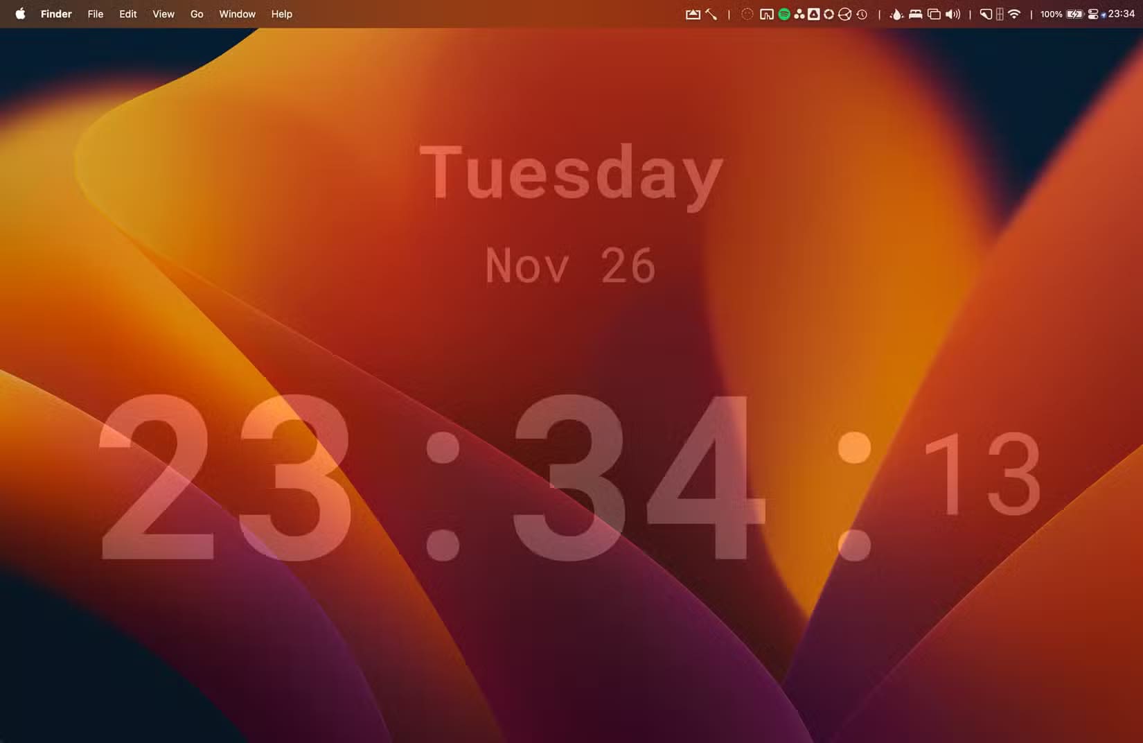 using-plash-as-a-large-digital-clock-overlay طريقة تحويل موقع ويب إلى خلفية متحركة على سطح مكتب Mac