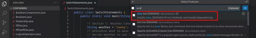 vscode-container-add-java-1 أفضل الطرق لتحويل أوبونتو إلى بيئة تطوير مثالية للمبرمجين