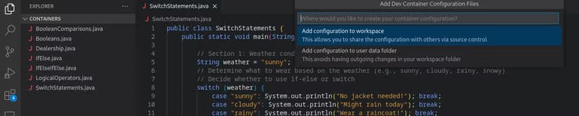 vscode-container-config-location-1 أفضل الطرق لتحويل أوبونتو إلى بيئة تطوير مثالية للمبرمجين